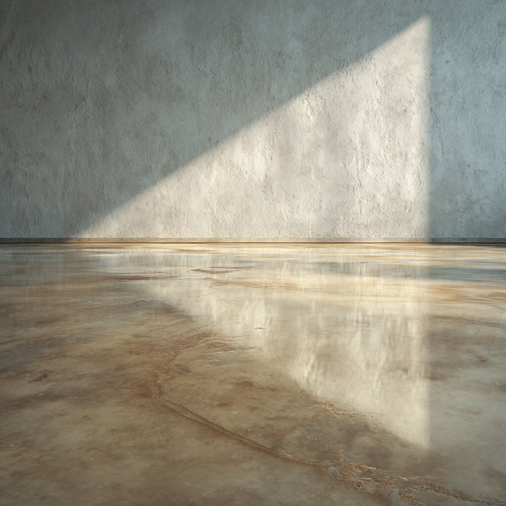 Clean and shiny epoxy basement floor maintained for long-lasting durability