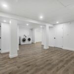 Basement DIY Ideas: Finishing, Flooring & Renovation finished basement laundry room with vinyl flooring