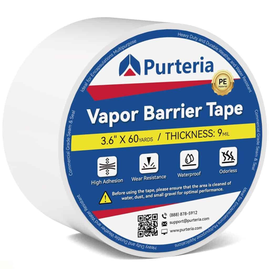 Crawlspace vapor barrier tape